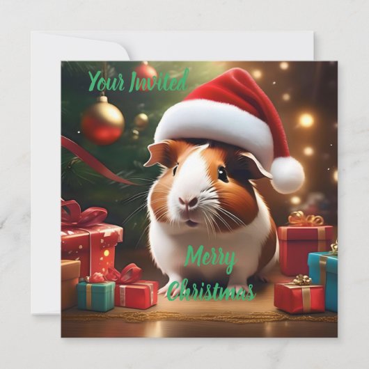 "Santa's Kleine Helper: De Kerstcavia" Kaart (Voorkant)