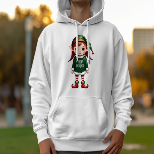 Santas Kleine Helper Elf Feestelijke Kerstmis Hoodie