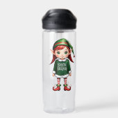 Santas Kleine Helper Elf Feestelijke Kerstmis Waterfles (Achterkant)
