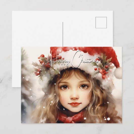 Santa's Kleine Helper Feestdagenkaart (Voorkant / Achterkant)