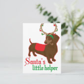 santas kleine helper feestdagenkaart (Staand voorkant)