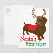 santas kleine helper feestdagenkaart (Voorkant / Achterkant)