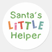 Santa's Kleine Helper Ronde Sticker (Voorkant)