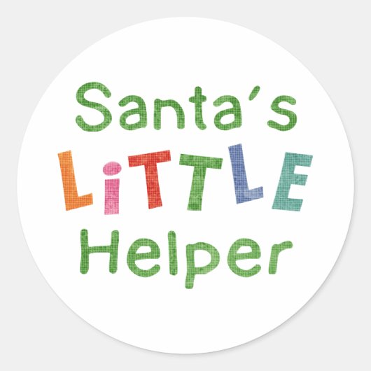Santa's Kleine Helper Ronde Sticker (Voorkant)