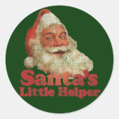 Santa's Kleine Helper Ronde Sticker (Voorkant)