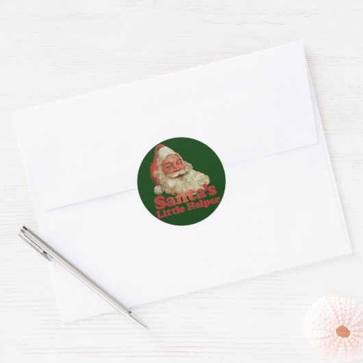 Santa's Kleine Helper Ronde Sticker (Envelop)