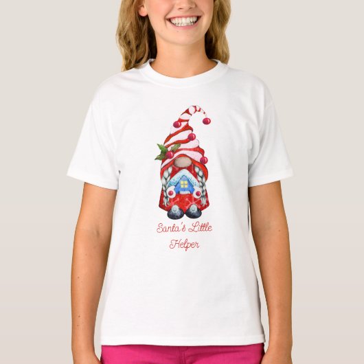 Santa's kleine Helper-rood-koepel T-shirt (Voorkant)