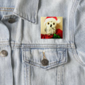 Santa's Kleine Helper Vierkante Button 5,1 Cm (In situ)