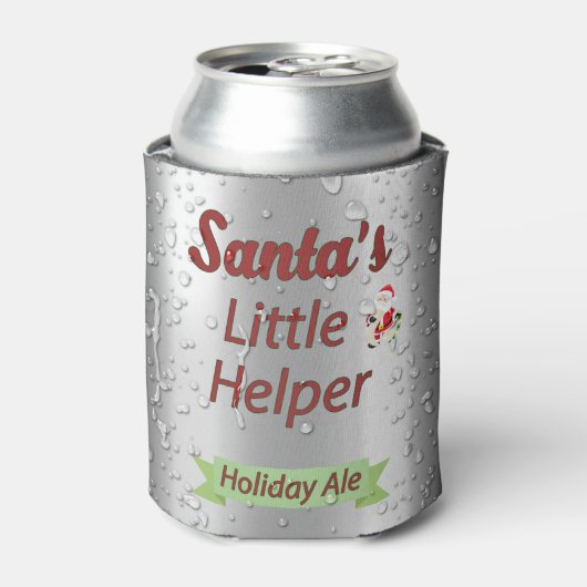 Santa's kleine helper zweten bier kan blikjeskoeler (Blikje Voorkant)