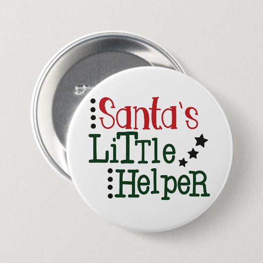 Santa's Kleine HelperButton Ronde Button 7,6 Cm (Voorkant /achterkant)