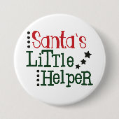 Santa's Kleine HelperButton Ronde Button 7,6 Cm (Voorkant)