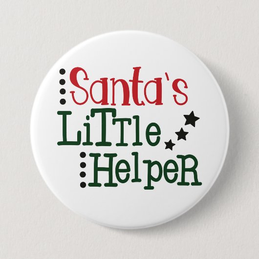 Santa's Kleine HelperButton Ronde Button 7,6 Cm (Voorkant)