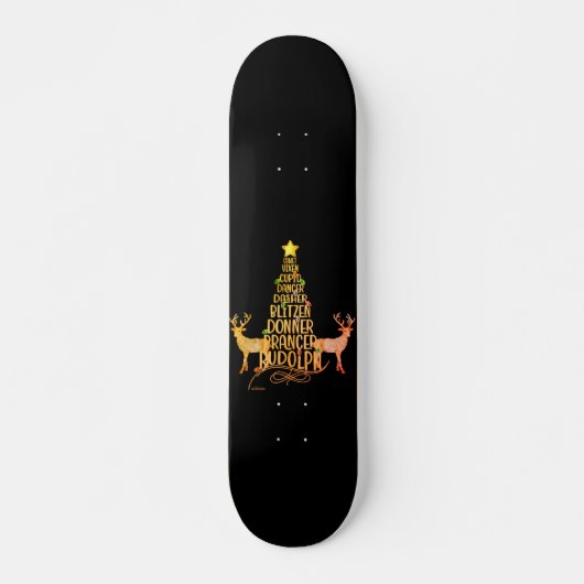 SANTA'S KLEINE HELPERS CHRISTMAS TREE PERSOONLIJK SKATEBOARD (Voorkant)