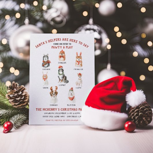 Santa's kleine helpers Dog-kerstfeest Kaart