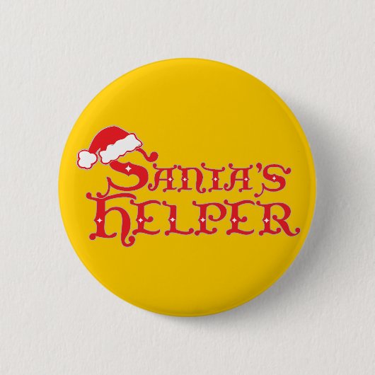 Santa's kleurrijke kerstknop/badge ronde button 5,7 cm (Voorkant)