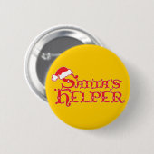 Santa's kleurrijke kerstknop/badge ronde button 5,7 cm (Voorkant /achterkant)