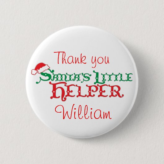 Santa's kleurrijke kerstknop/badge ronde button 5,7 cm (Voorkant)