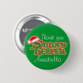 Santa's kleurrijke kerstknop/badge ronde button 5,7 cm (Voorkant /achterkant)