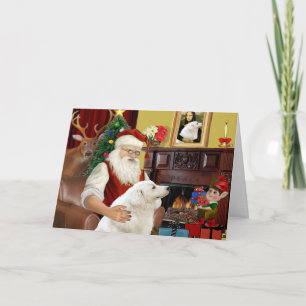 Santa's Kuvasz Feestdagen Kaart