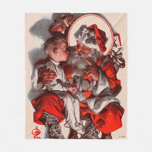 Santa's Lap Fleece Deken (Voorkant)