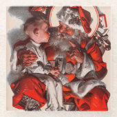 Santa's Lap Glazen Onderzetter (Voorkant)