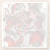 Santa's Lap Glazen Onderzetter (Achterkant)