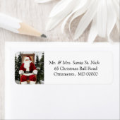 Santa's Lap Merry-kerstkaarten Retouradres Etiket (Insitu)