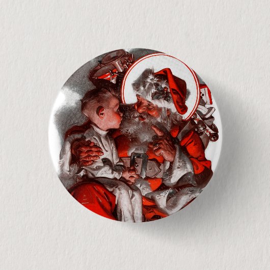 Santa's Lap Ronde Button 3,2 Cm (Voorkant)