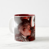 Santa's Lap Tweekleurige Koffiemok (Voorkant links)