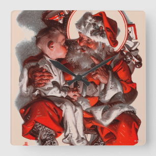 Santa's Lap Vierkante Klok