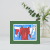 Santa's Laundry Washline Feestdagenkaart (Staand voorkant)