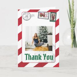 Santa's Letter Postmark Noordpool rendieren foto Bedankkaart
