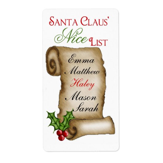 Santas Leuke Lijst Cadeau Stickers (Voorkant)