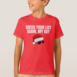 Santa's Leuke Lijst Kinder Grappige Kerst T-shirt