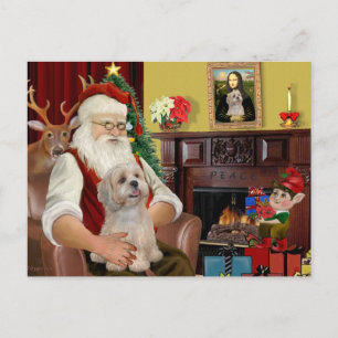 Santa's Lhasa Apso (R2) Feestdagenkaart