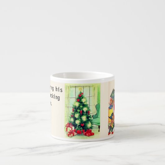 Santa's List Add NAME Childs Small Kerstmis Espresso Kop (Voorkant)