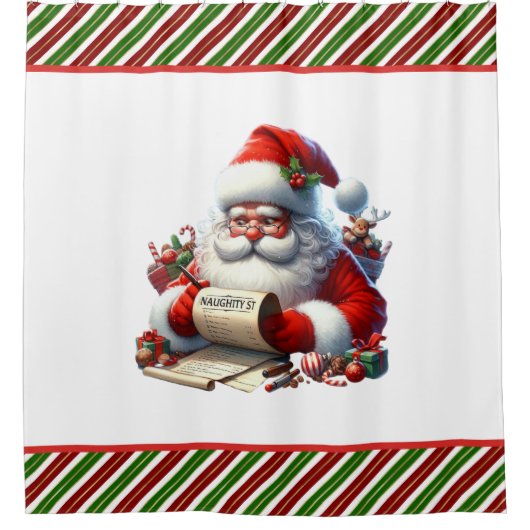 Santa's List  Douchegordijn (Voorkant)