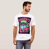 Santa's Lit - Grappig Neon Kerst T-shirt (Voorkant volledig)