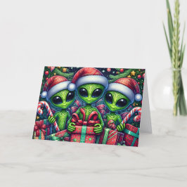Santa's Little Alien Helpers Christmas Feestdagen Kaart