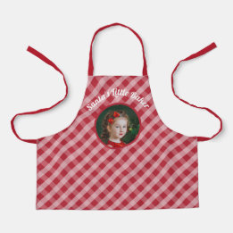 Santa's Little Baker kinder gingham kerst foto Schort
