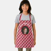 Santa's Little Baker kinder gingham kerst foto Schort (Insitu)