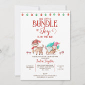 Santa's Little Bundle of Joy, Winter Baby shower Kaart (Voorkant)