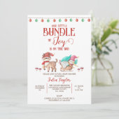 Santa's Little Bundle of Joy, Winter Baby shower Kaart (Staand voorkant)