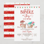 Santa's Little Bundle of Joy, Winter Baby shower Kaart (Voorkant / Achterkant)