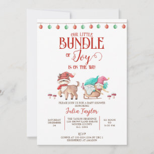 Santa's Little Bundle of Joy, Winter Baby shower Kaart