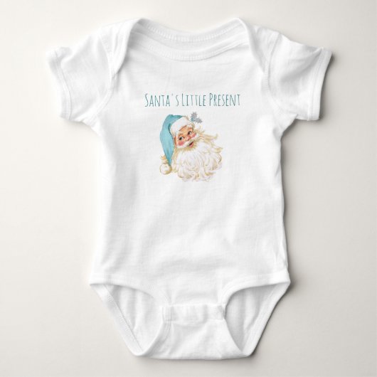 Santa's Little Cadeau Turquoise Santa Claus Romper (Voorkant)