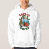 Santa's Little Camping Helper Christmas Elf Design Hoodie (Voorkant)