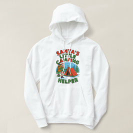 Santa's Little Camping Helper Christmas Elf Design Hoodie