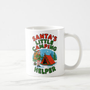 Santa's Little Camping Helper Christmas Elf Design Koffiemok
