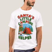 Santa's Little Camping Helper Christmas Elf Design T-shirt (Voorkant)